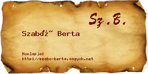Szabó Berta névjegykártya