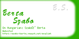 berta szabo business card